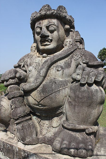 Dwarapala Statue is a door or gate guardian, usually armed with a weapon, Malang, East Java