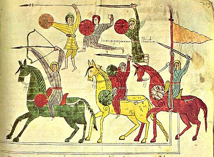 Nebuchadnezzar's forces at the siege of Jerusalem, as depicted in a 10th-century French manuscript