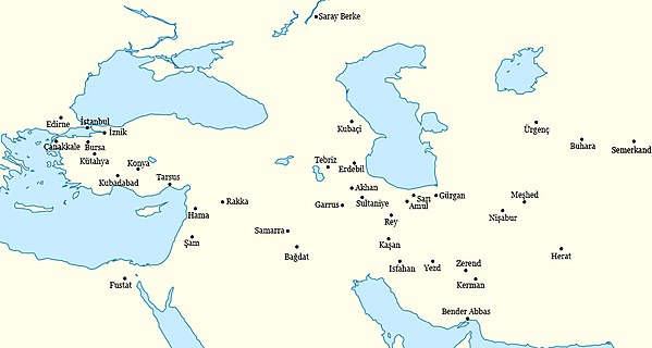 Chief places named in connection with Islamic pottery.