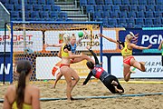 Deutsch: Beachhandball Europameisterschaften 2019 (Beach handball Euro); Tag 5: 6. Juli 2019 – Frauen, Platzierungsspiel für die Ränge 9–12, Deutschland-Polen 2:1 (22:23, 19:16, 7:6) English: Beach handball Euro; Day 5: 6 July 2019 – Placement Match/Cross Match for rank 9–12 Women – Germany-Poland 2:1 (22:23, 19:16, 7:6)