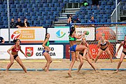 Deutsch: Beachhandball Europameisterschaften 2019 (Beach handball Euro); Tag 2: 3. Juli 2019 – Frauen, Vorrunde Gruppe D, Ukraine-Deutschland 2:0 (23:22, 32:24) English: Beach handball Euro; Day 2: 3 July 2019 – Women Preliminary Round Group D – Ukraine-Germany 2:0 (23:22, 32:24)