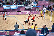 Deutsch: Beachhandball bei den Olympischen Jugendspielen 2018; Tag 5, 10. November 2018; Jungen, Hauptrunde - Thailand-Argentinien 2:1 English: Beach handball at the 2018 Summer Youth Olympics at 11 October 2018 – Boys Main Round – Thailand-Argentina 2:1