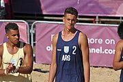 Deutsch: Bachhandball bei den Olympischen Jugendspielen 2018; Tag 3, 9. Oktober 2018; Jungs, Vorrunde, Gruppe B - Argentinien-Mauritius 2:1 English: Beach handball at the 2018 Summer Youth Olympics at 9 October 2018 – Boys Preliminary Round Group B‎ – Argentina-Mautitius 2:1