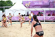 Deutsch: Beachhandball bei den Olympischen Jugendspielen 2018; Tag 5, 10. November 2018; Mädchen, Hauptrunde - Chinese Taipei (Taiwan)-Paraguay 2:0 English: Beach handball at the 2018 Summer Youth Olympics at 11 October 2018 – Girls Main Round – Chinese Taipei (Taiwan)-Paraguay 2:0