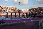 Deutsch: Beachhandball bei den Olympischen Jugendspielen 2018 in Buenos Aires; Tag 7, 13. Oktober 2018; Medaillenzeremonie Mädchen - Gold: Argentinien, Silber: Kroatien, Bronze: Ungarn English: Beach handball at the 2018 Summer Youth Olympics in Buenos Aires at 13 October 2018 – Medal Ceremony Girls - Gold: Argentina, Silver: Croatia, Bronze: Hungary Español: Handball de playa en los Juegos Olimpicos de la Juventud Buenos Aires 2018 en 13 de octubre de 2018 – Medalla Ceremonia para niñas - Oro: Argentina, Plata: Croacia, Bronce: Hungría