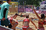 Deutsch: Beachhandball bei den Olympischen Jugendspielen 2018 in Buenos Aires; Tag 7, 13. Oktober 2018; Mädchen, Halbfinale – Ungarn-Argentinien 1:2 English: Beach handball at the 2018 Summer Youth Olympics in Buenos Aires at 13 October 2018 – Girls Semifinal – Hungary-Argentina 1:2 Español: Handball de playa en los Juegos Olimpicos de la Juventud Buenos Aires 2018 en 13 de octubre de 2018 – Semifinales Femeninas - Hungría-Argentina 1:2