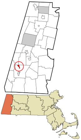 Emplacement dans le comté de Berkshire et dans l'état du Massachusetts.