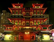 Modern architecture of the Buddha Tooth Relic Temple and Museum in Singapore Buddha Tooth Relic Temple night.jpg