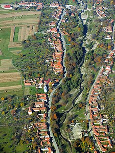 Aerial view of Budureasa village