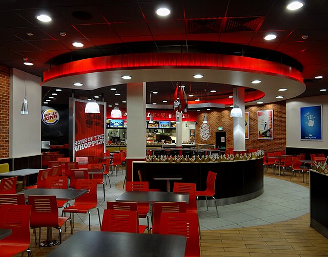 An example of the 20/20 concept interior at a Burger King in Cork, Ireland