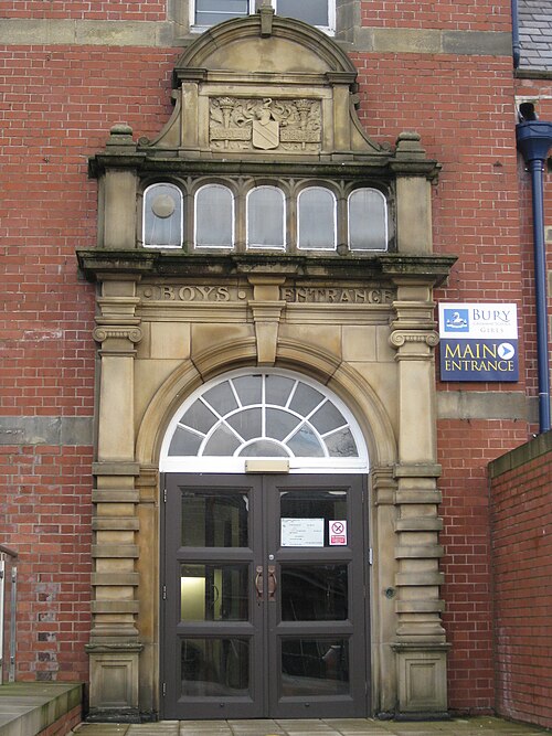 The former boys' entrance, now an entrance to the girls' school