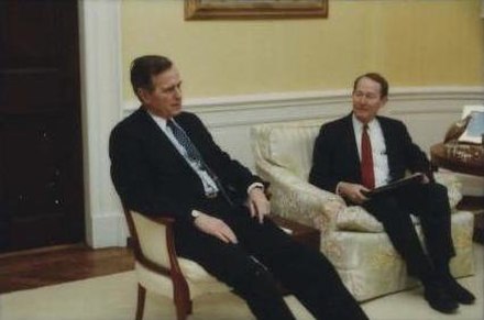 Alexander with President George H. W. Bush in 1991
