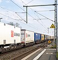 * Nomination Piggy-back railway wagons passing through Buttenheim station --Ermell 05:42, 26 June 2023 (UTC) * Promotion The leftmost part is sadly affected by motion blur. I'd crop out about 1000 px. Otherwise good. --MB-one 08:24, 2 July 2023 (UTC)  Done Thanks for the hint.--Ermell 19:26, 5 July 2023 (UTC)  Support Good quality. --MB-one 10:30, 7 July 2023 (UTC)