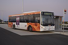 CDC Melbourne Volgren bodied Scania K230UB at Wyndham Vale station in June 2015 CDC Melbourne (Wyndham) Scania K230UB.jpg