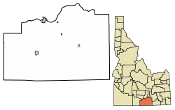 Location of Declo in Cassia County, Idaho.