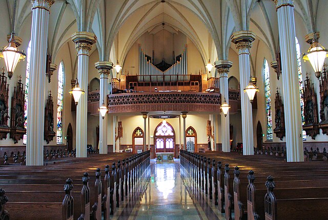 View down the nave toward gallery.