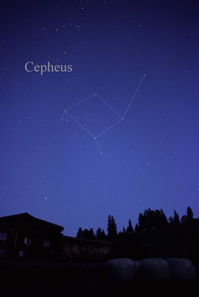 The constellation Cepheus as it may be seen by the naked eye