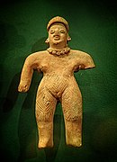 Ceramic Late Classical Female Figurine with Painted or Tattooed Body Design 600-900 CE from Colima, Mexico at the Penn Museum.jpg