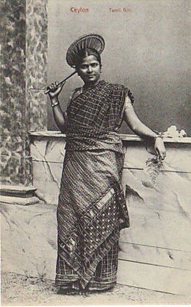 A postcard image of a Sri Lankan Tamil woman, 1910.