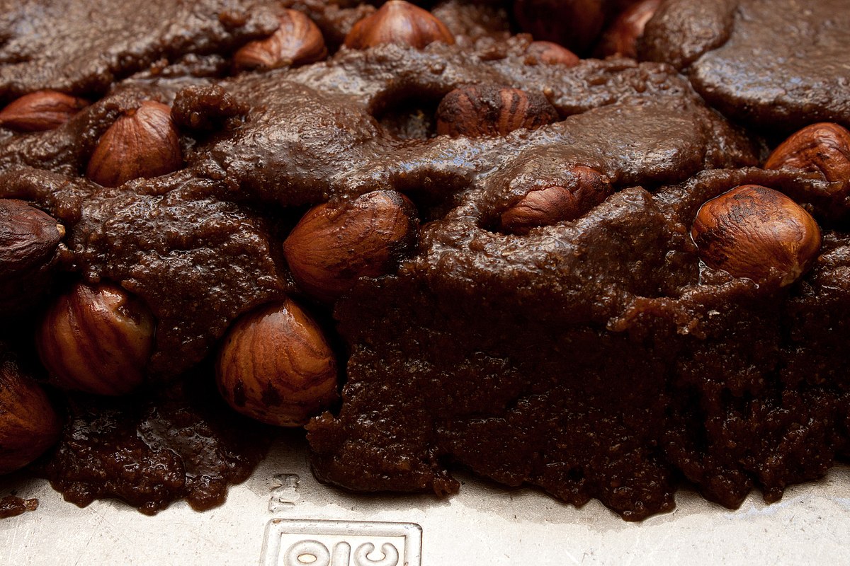 Chocolate Cake with Hazelnut Bar Top view