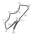 Der Donington Park Circuit mit der 1987–2009 genutzten Streckenführung.