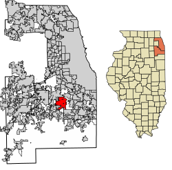 Cook County Illinois Incorporated and Unincorporated areas Tinley Park Highlighted.svg