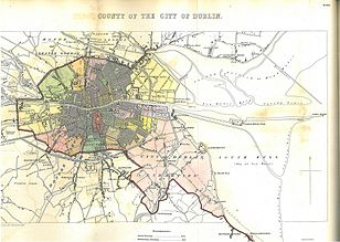 Mapa města Dublinu z roku 1837