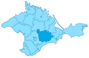 Belogorska distrikto sur la mapo de Krimeo