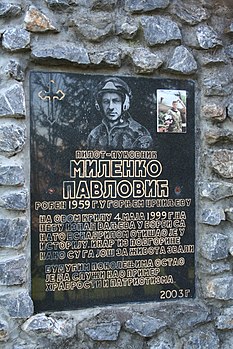 Спомен-плоча пуковнику-пилоту Миленку Павловићу у Горњем Црниљеву, код Осечине
