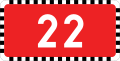 Polski: Tabliczka drogi krajowej nr 22 wskazująca na dopuszczalny nacisk osi pojazdu do 10 t