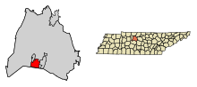 Davidson County Tennessee Sisällytetyt ja rekisteröimättömät alueet Forest Hills Highlighted 4727020.svg