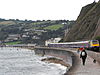 A First Great Western train travels along the Dawlish Sea Wall in 2009