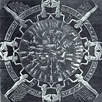 Зодиак с 12 знаками и 36 деканами, древнеегипетская фреска из Дендера
