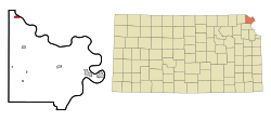 Ubicación dentro del condado de Doniphan y Kansas