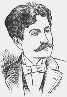 Drawing of Moore from an 1895 article in the Waterbury Evening Democrat