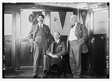 Seton, Baden-Powell, and Beard in West's office - unknown date E.T. Seton, Baden-Powell, and D.C. Beard LCCN2014686580.jpg