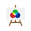 Easel with Canvas Flat Icon Vector.svg