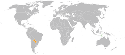 Lage von Osttimor und Paraguay