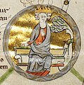 Edmundo o Magnifico (921-946), manoscrìto: Royal MS 14 B V do XIII secolo (British Museum-Londra)