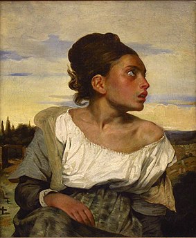 Eugène Delacroix: Ung forældreløs pige på kirkegård 1824