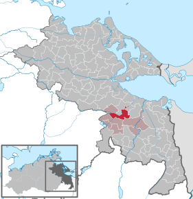 Poziția Ferdinandshof pe harta districtului Vorpommern-Greifswald