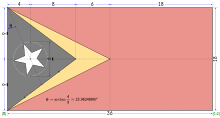 Construction sheet for the flag of East Timor. Flag of Timor-Leste (construction sheet).svg