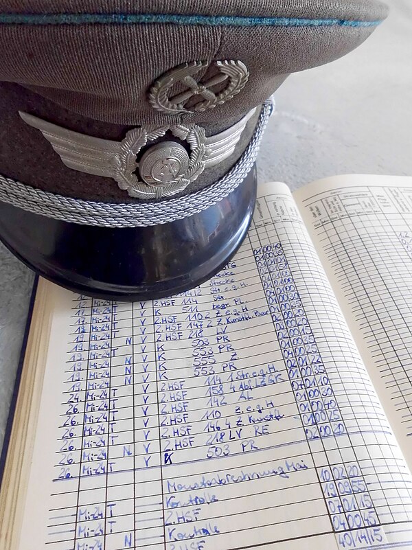 Personal log book of a Mil Mi-24 attack helicopter pilot