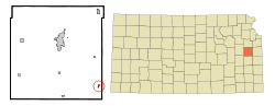 Location within Franklin County and Kansas