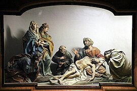 Groupe sculpté Lamentation sur le Christ mort de Gaetano Gandolfi.