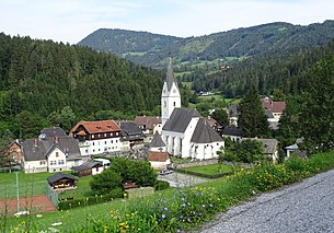 Blick auf Geistthal, dem Hauptort der Gemeinde