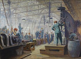 Women Operators, WWI at Russell factory by George Agnew Reid