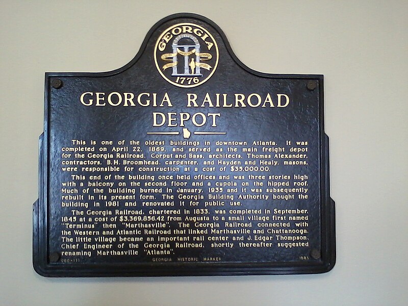 File:Georgia railroad depot marker.jpg