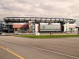 utsiden av den østlige tribunen på stadion