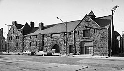 image of a side of a stone building